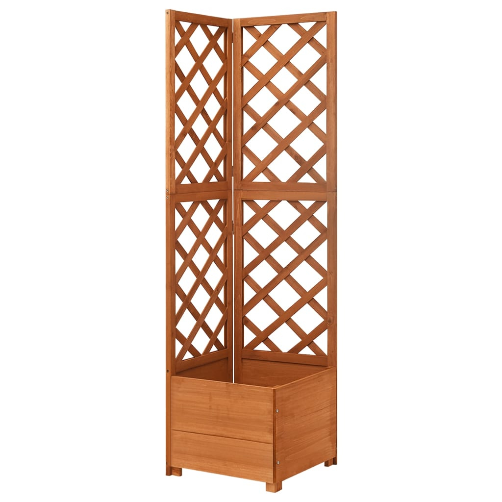 vidaXL jardinera de enrejado de esquina madera abeto 40x40x150 cm