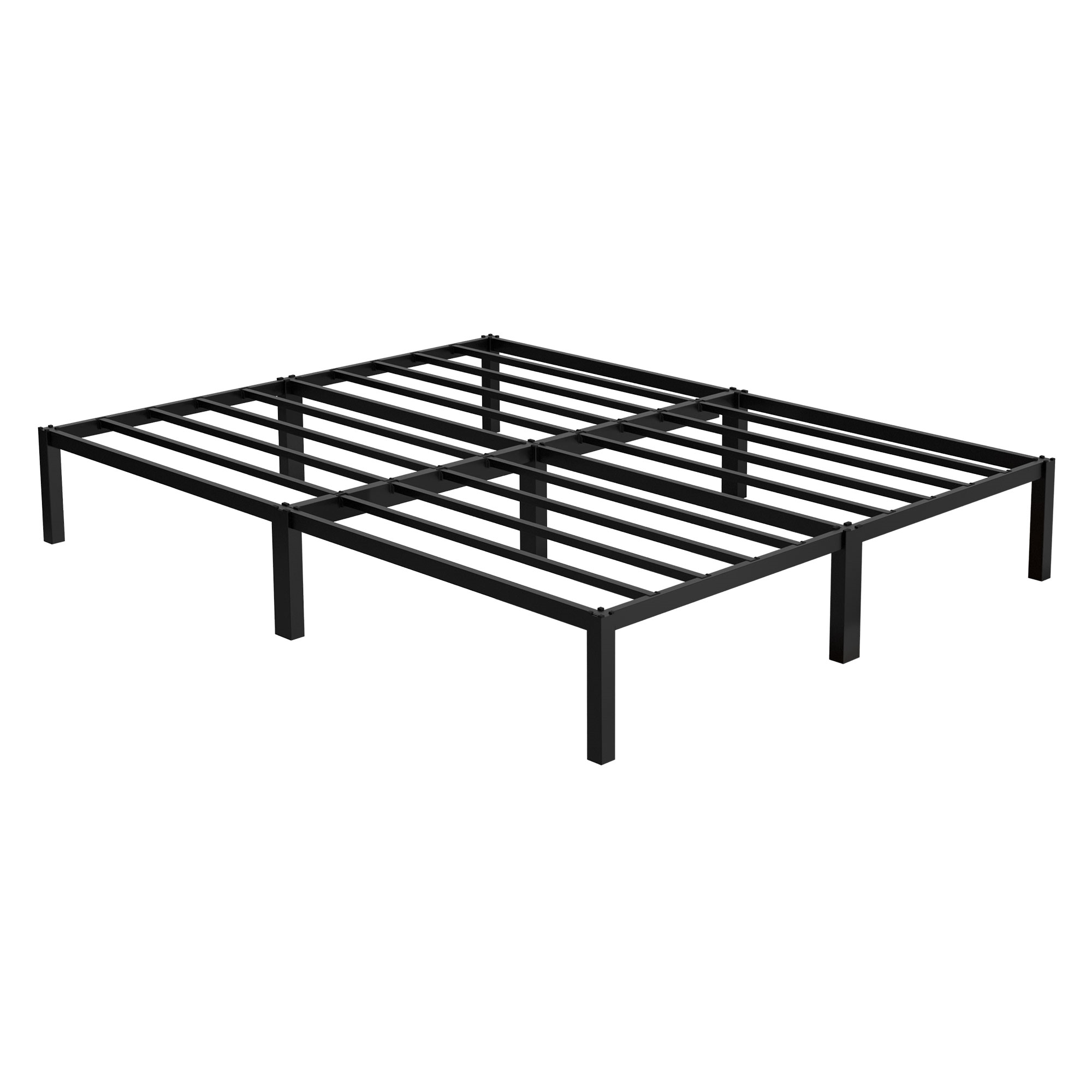 Estructura metálica de cama sobre marco acero somier negro 160x200cm