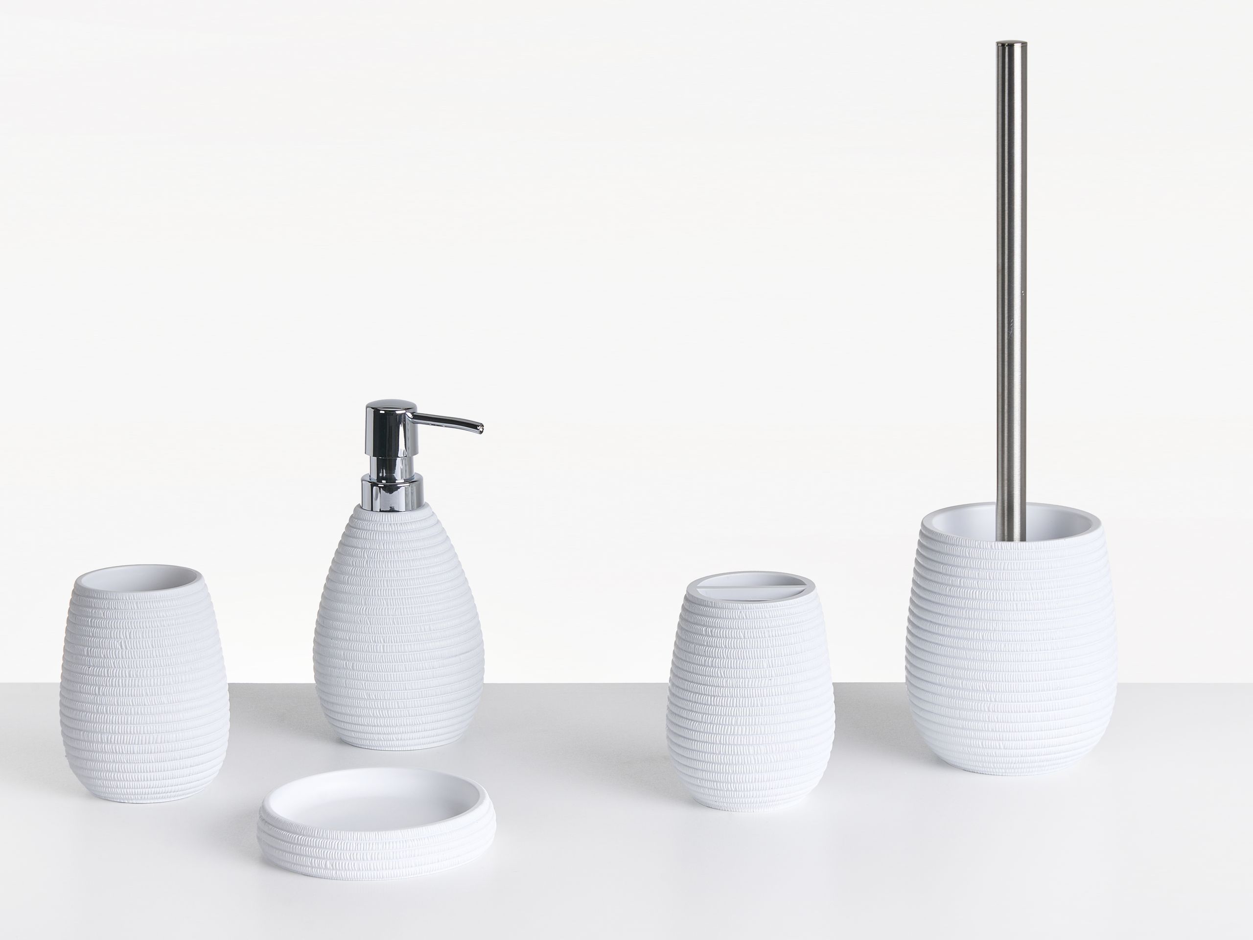 Conjunto de 5 accesorios de baño quila blanco