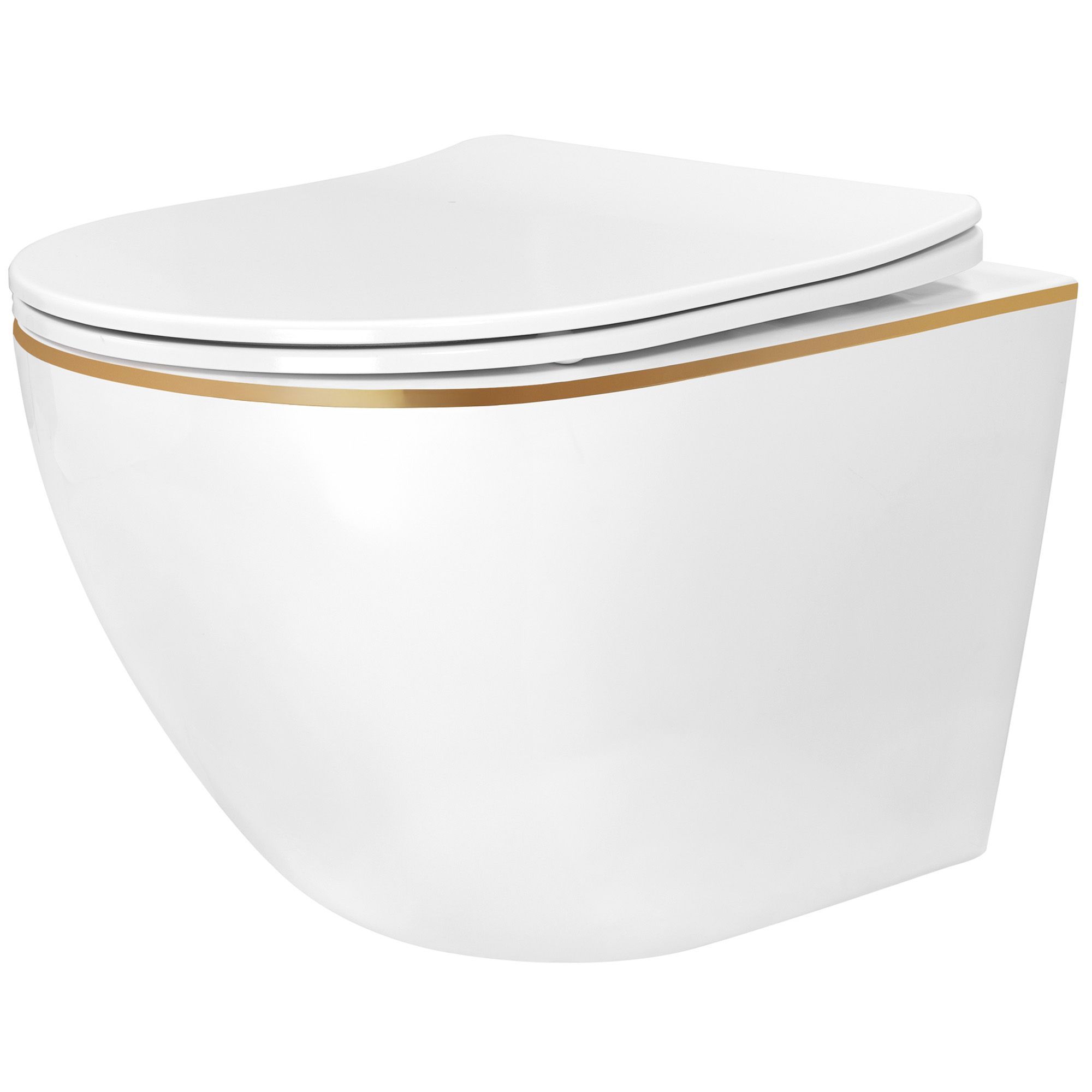 Rea taza de inodoro wc carlo mini tornado nf gold edge, 49x36,5x35 cm