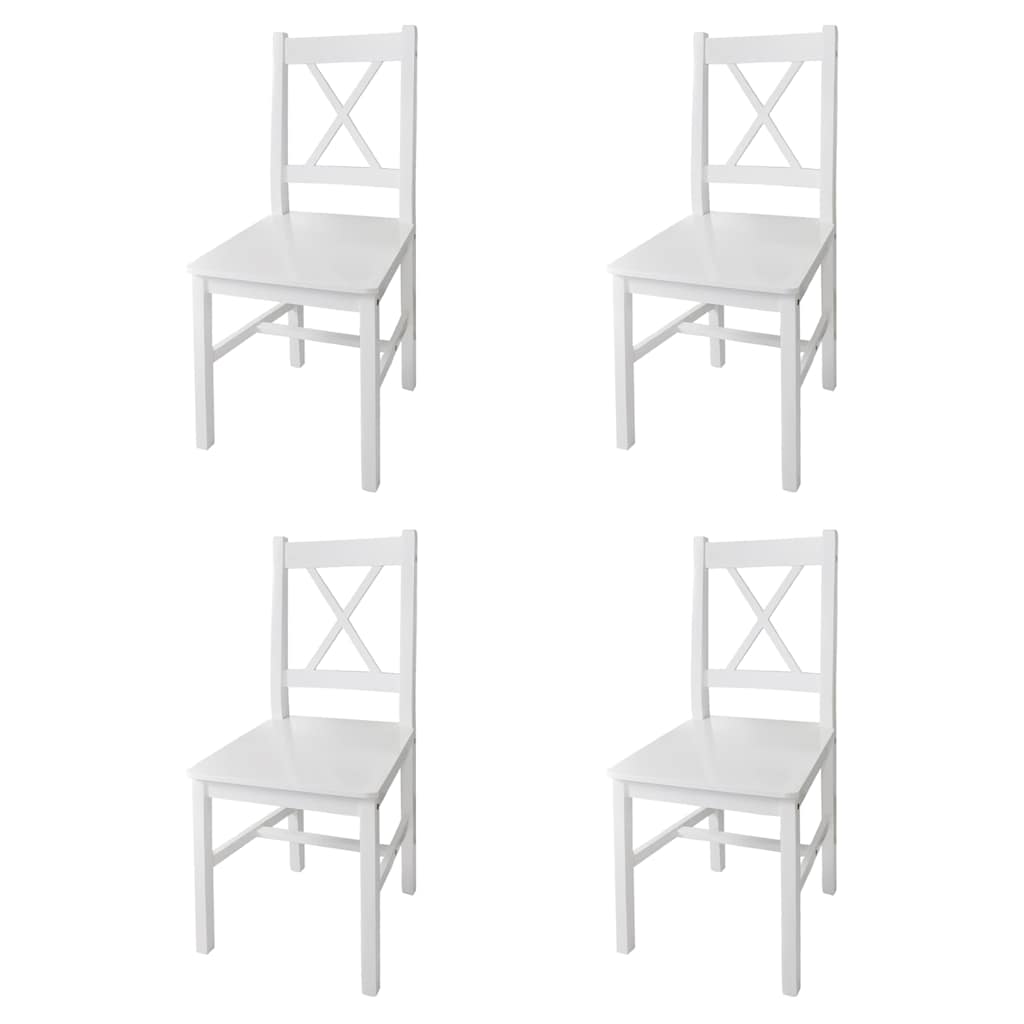 Sillas de comedor 4 unidades madera de pino blanco qweo7510