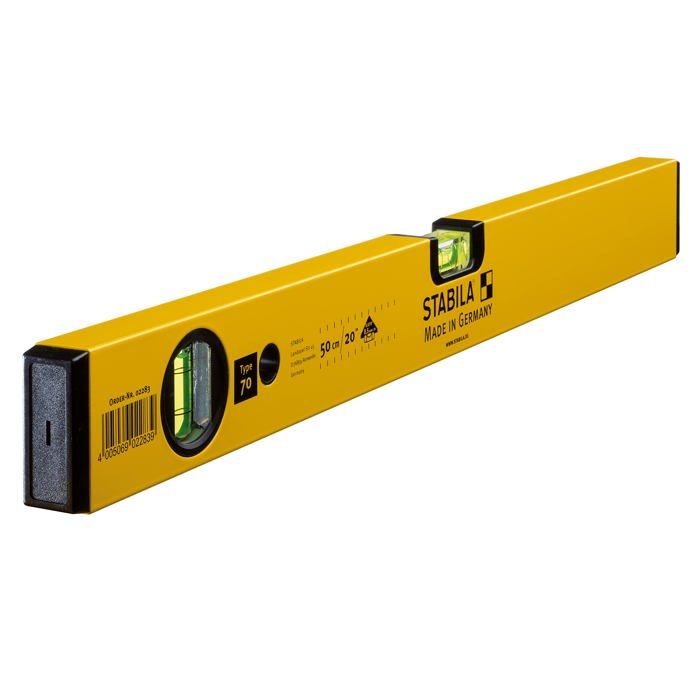 Nivel de burbuja - stabila - 2283 - 70 cm - 2 frascos - aluminio