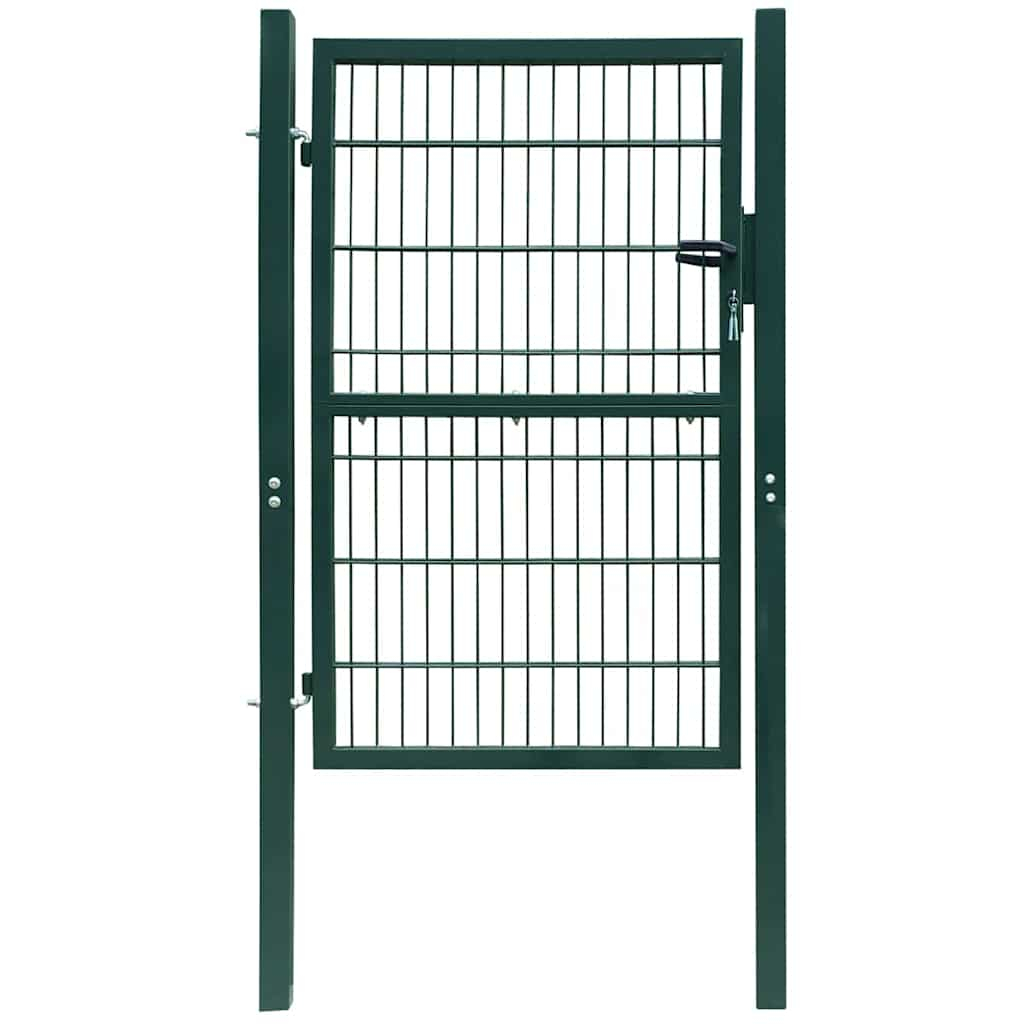 vidaXL puerta de valla 2d (individual) verde 100x180 cm