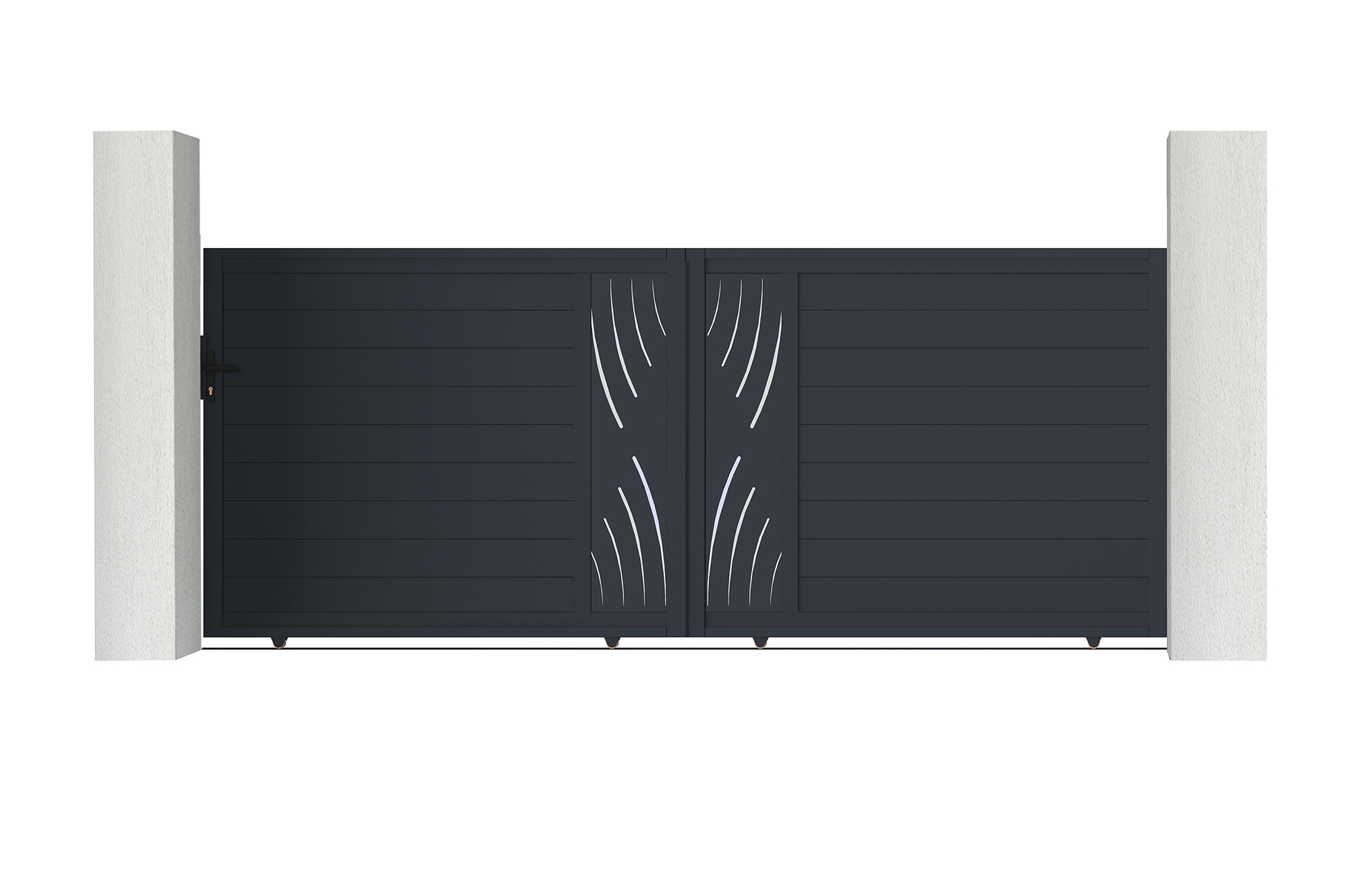 Pack puerta corredera 4m veleta a.160cm + 2 postes a.190cm