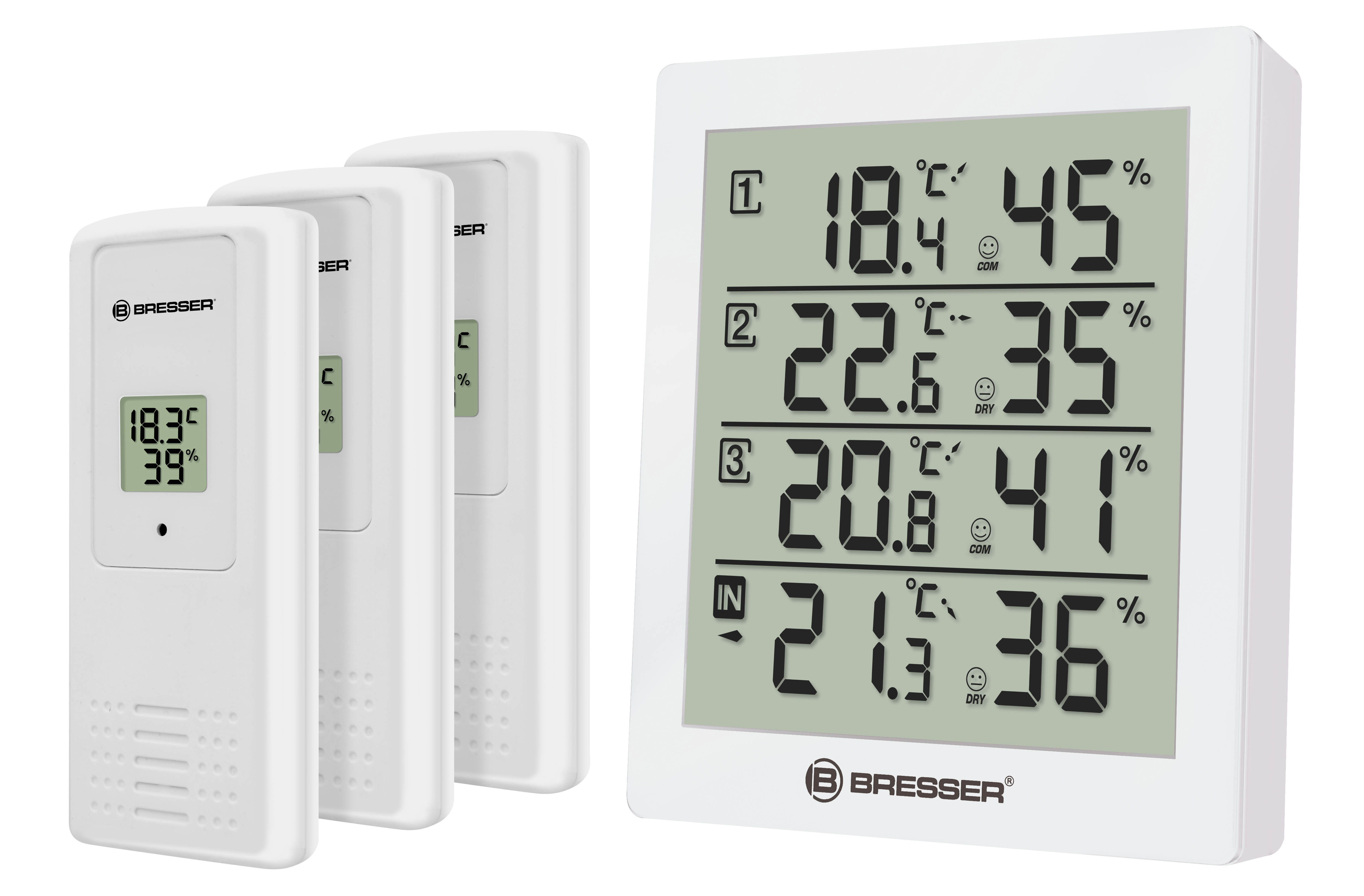 Termómetro e higrómetro climatrend higro quadro con 4 datos gris