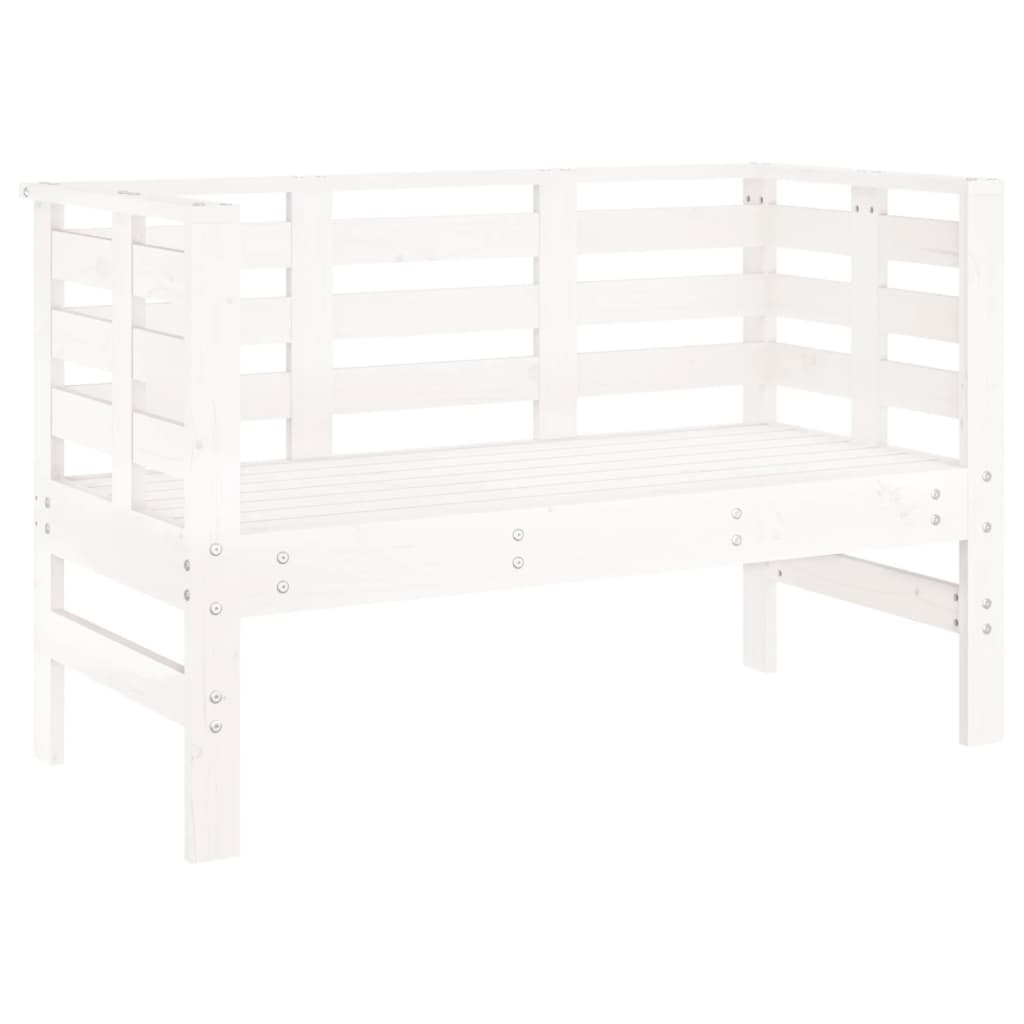 vidaXL banco de jardín madera maciza de pino blanco 111,5x53x71 cm