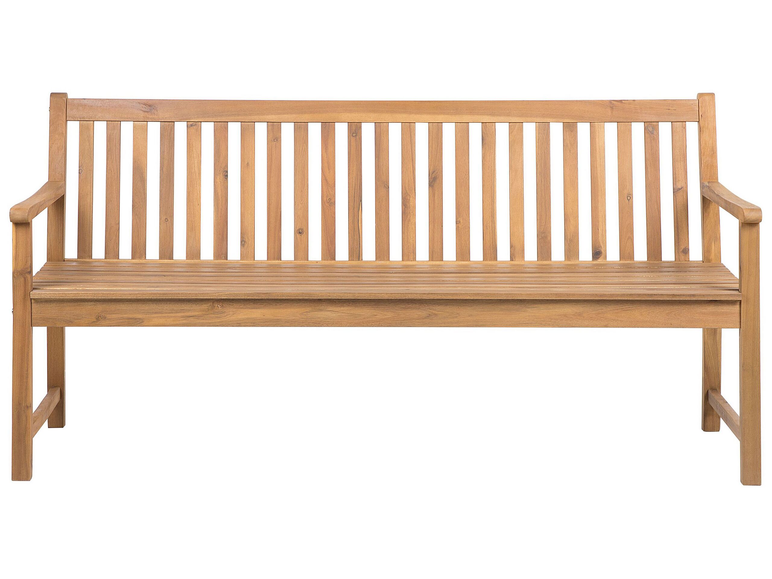 Banco de jardín vivara 180 cm madera de acacia certificada marrón claro