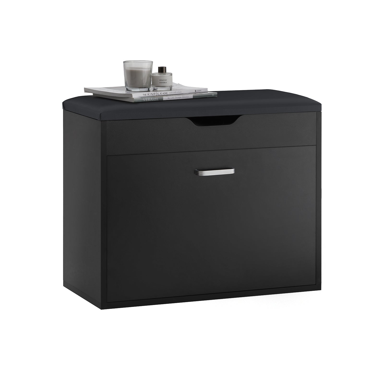 Banco zapatero con 1 solapa negro sobuy fsr95-sch