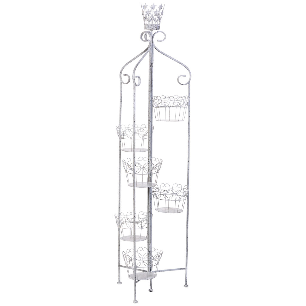 Soporte macetero de metal para 6 macetas 30.48x25.4x188.6h cm