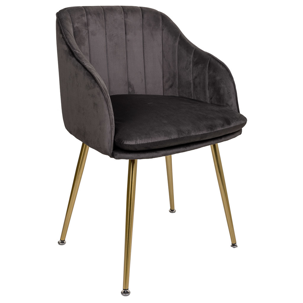 Silla de madera tapizada gris 55x56x48/78