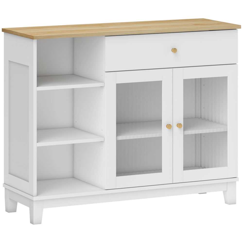 Aparador para salón 100x35x80.3 cm mdf color blanco Homcom