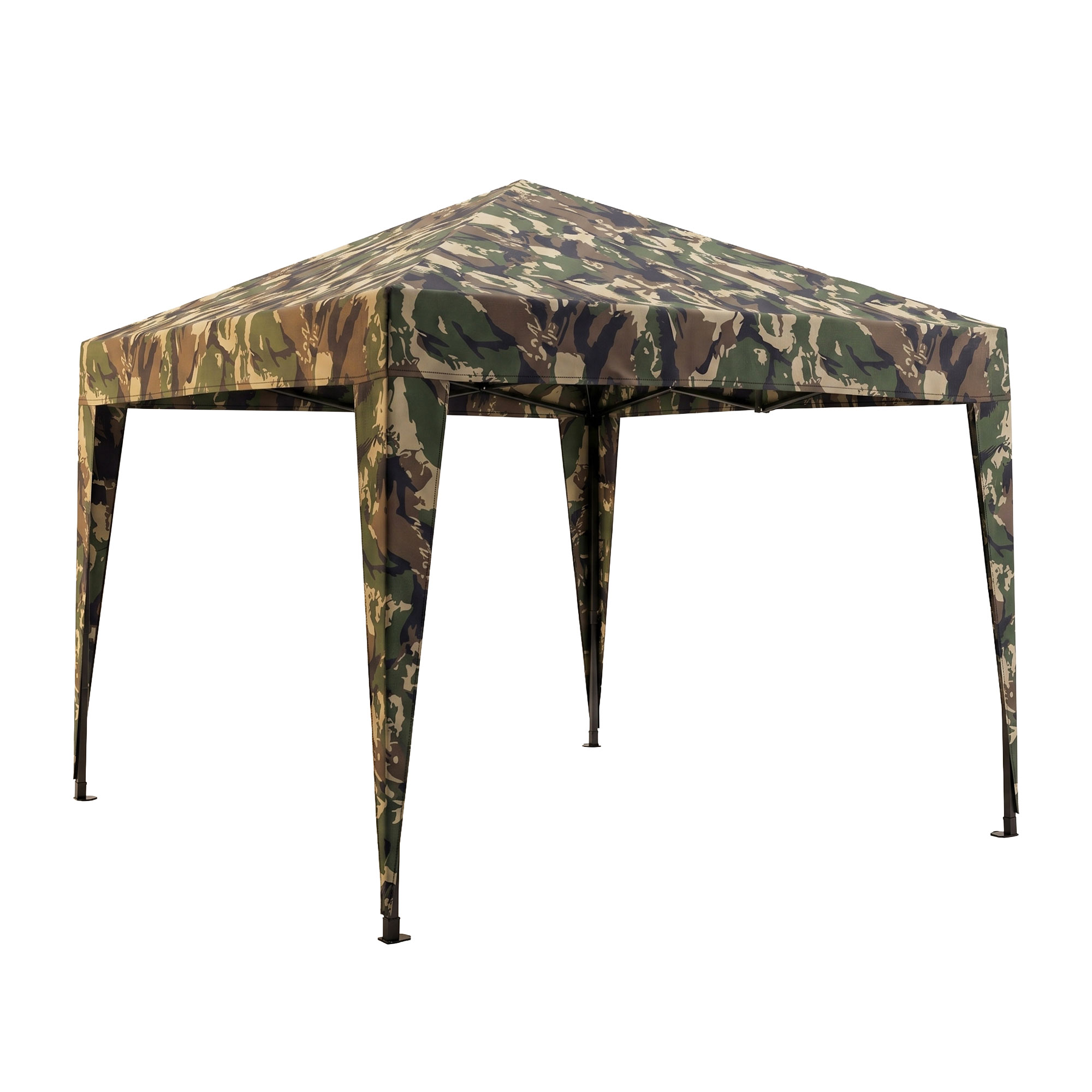 Gazebo plegable 3x3 m de jardín tipo acordeón en acero camuflaje