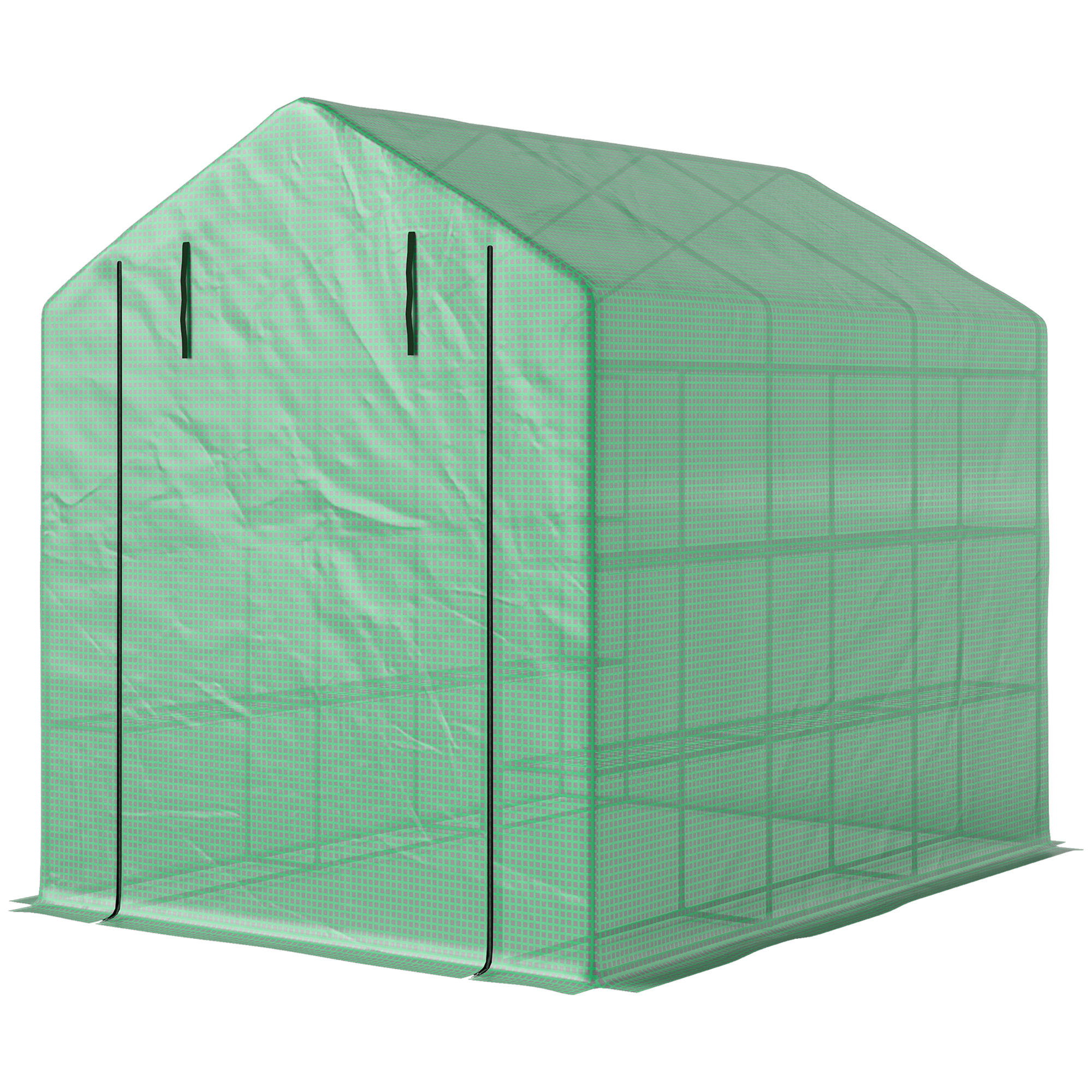 Invernadero de jardín de polietileno verde 619,76x457,2x533,4 cm