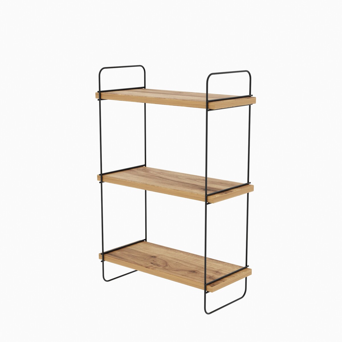 Estante de pared suspendido decor pino y negro h66 cm