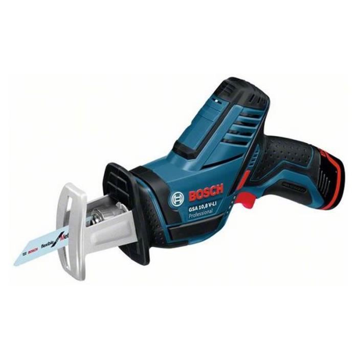 Sierra sable Bosch professional gsa 12v-14 con hojas, 2 baterías de 12v 3,0