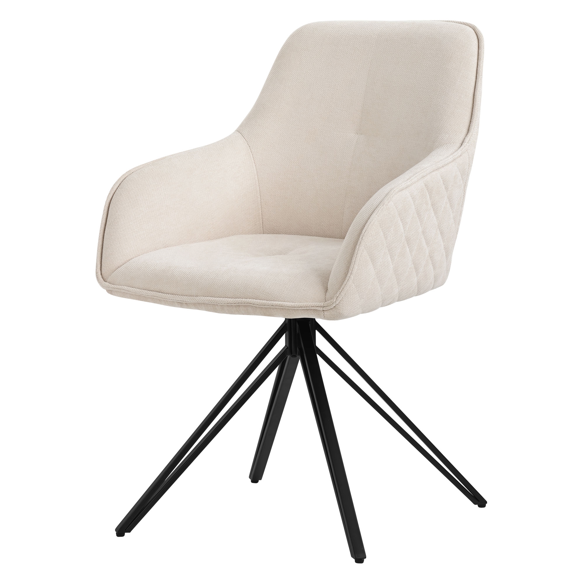 Sillas de comedor giratorio crema tela tejida asiento ergonómico