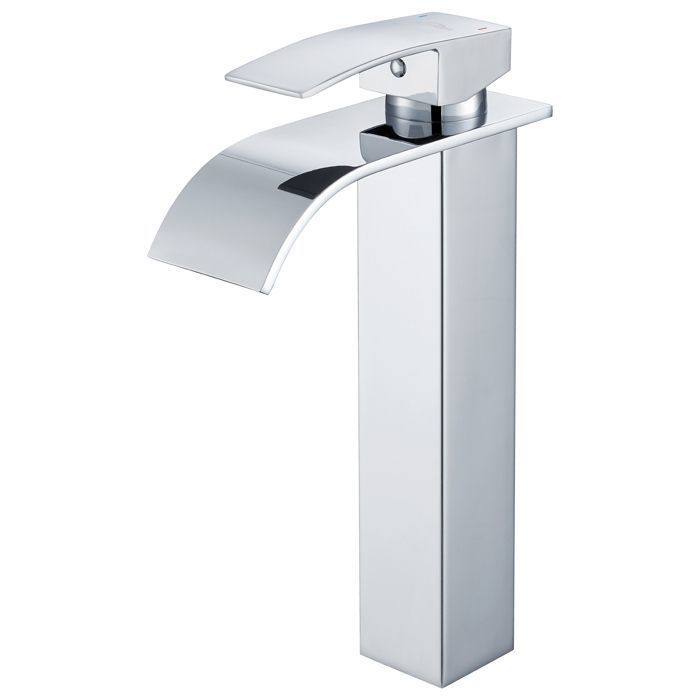 Grifo de lavabo - acero inoxidable - mezclador cromado - pico alto - diseño