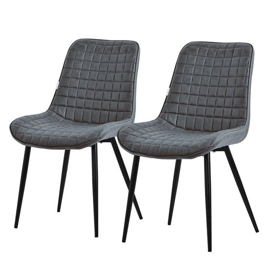 Juego 2x sillas de comedor polipiel antracita sillón diseño