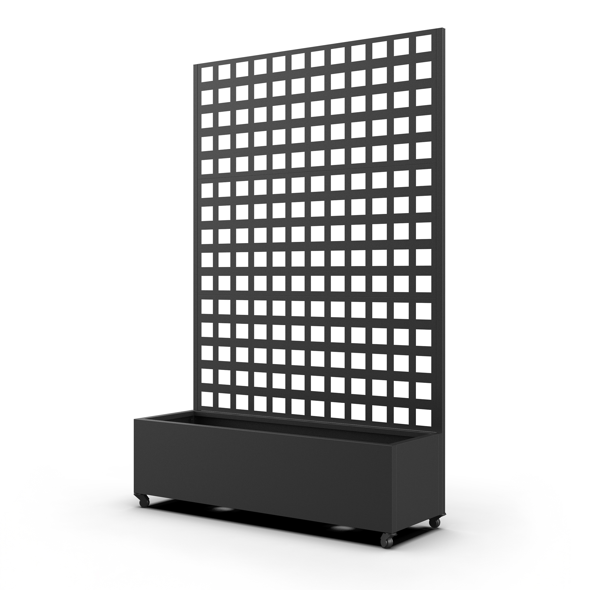 Tabique toma con jardinera acero 190x82x38cm - negro [casa.pro]