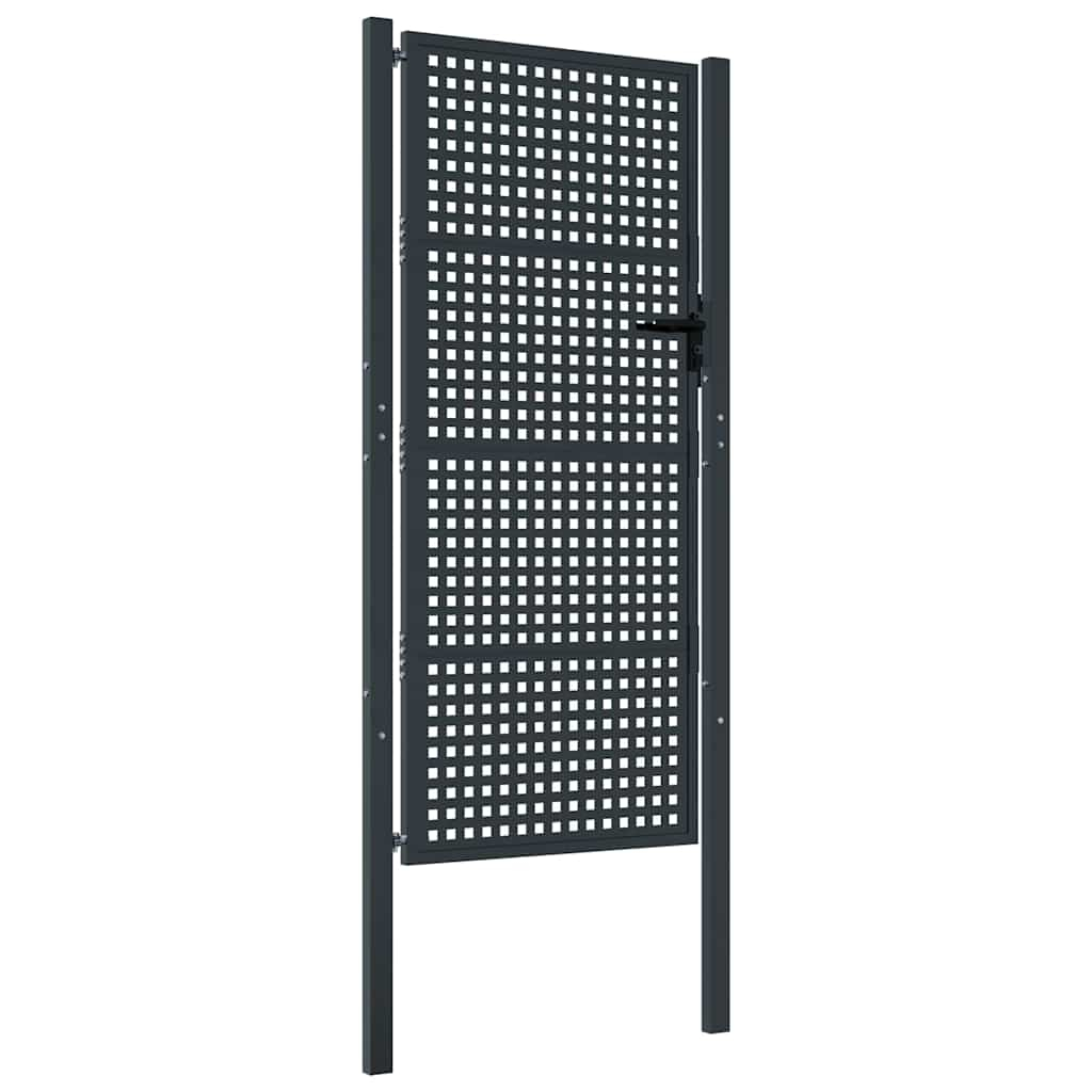 vidaXL puerta de jardín antracita 100x200 cm acero