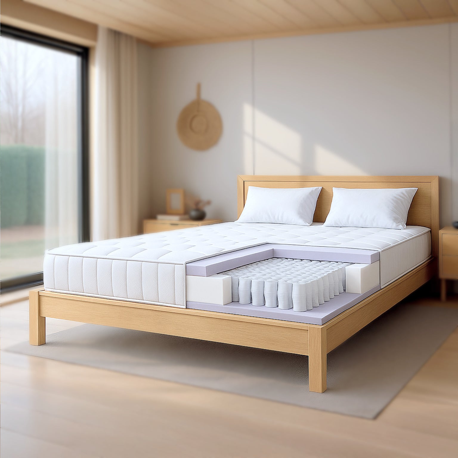 The white stone colchón 140x200 con muelles ensacados y memory foam