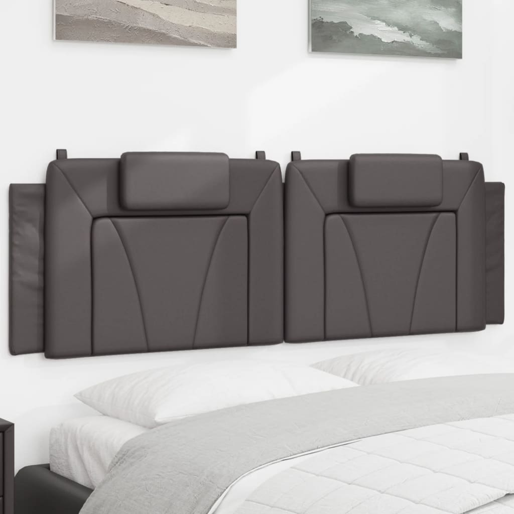 Cabecero de cama acolchado cuero sintético gris 160 cm eso8990