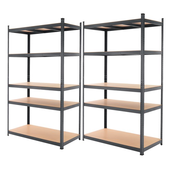 2x estantería pesada metal encajable con 5 estantes mdf 875 kg