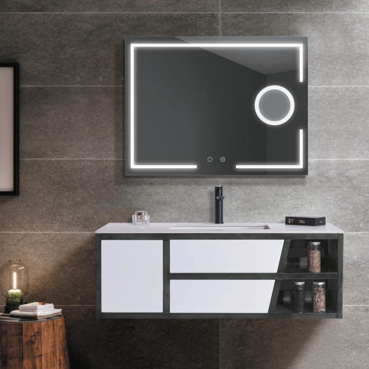 LEDimex-espejo malta 100x80 LED frontal con aumento x5
