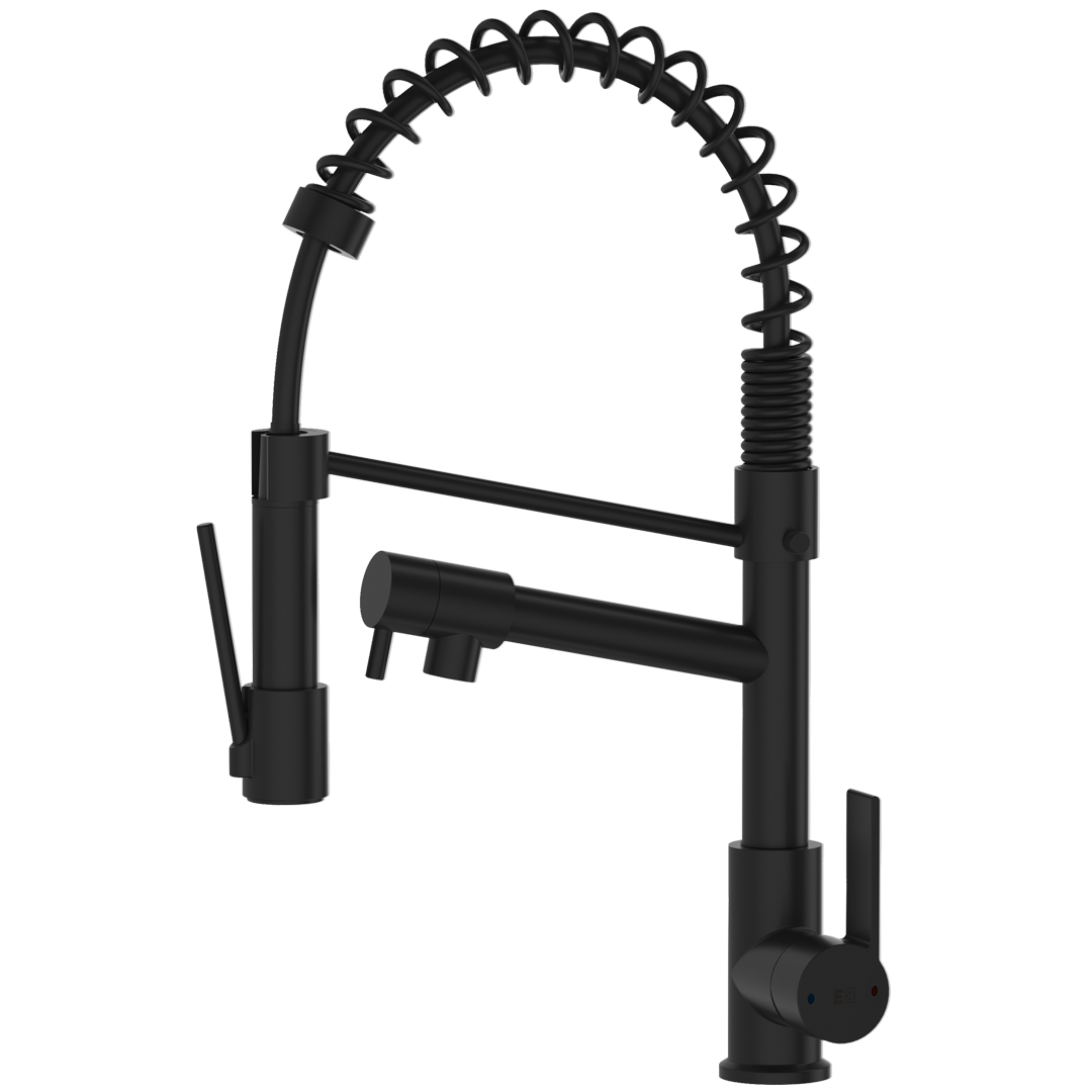 Big hotto mezclador para fregadero con ducha móvil negro