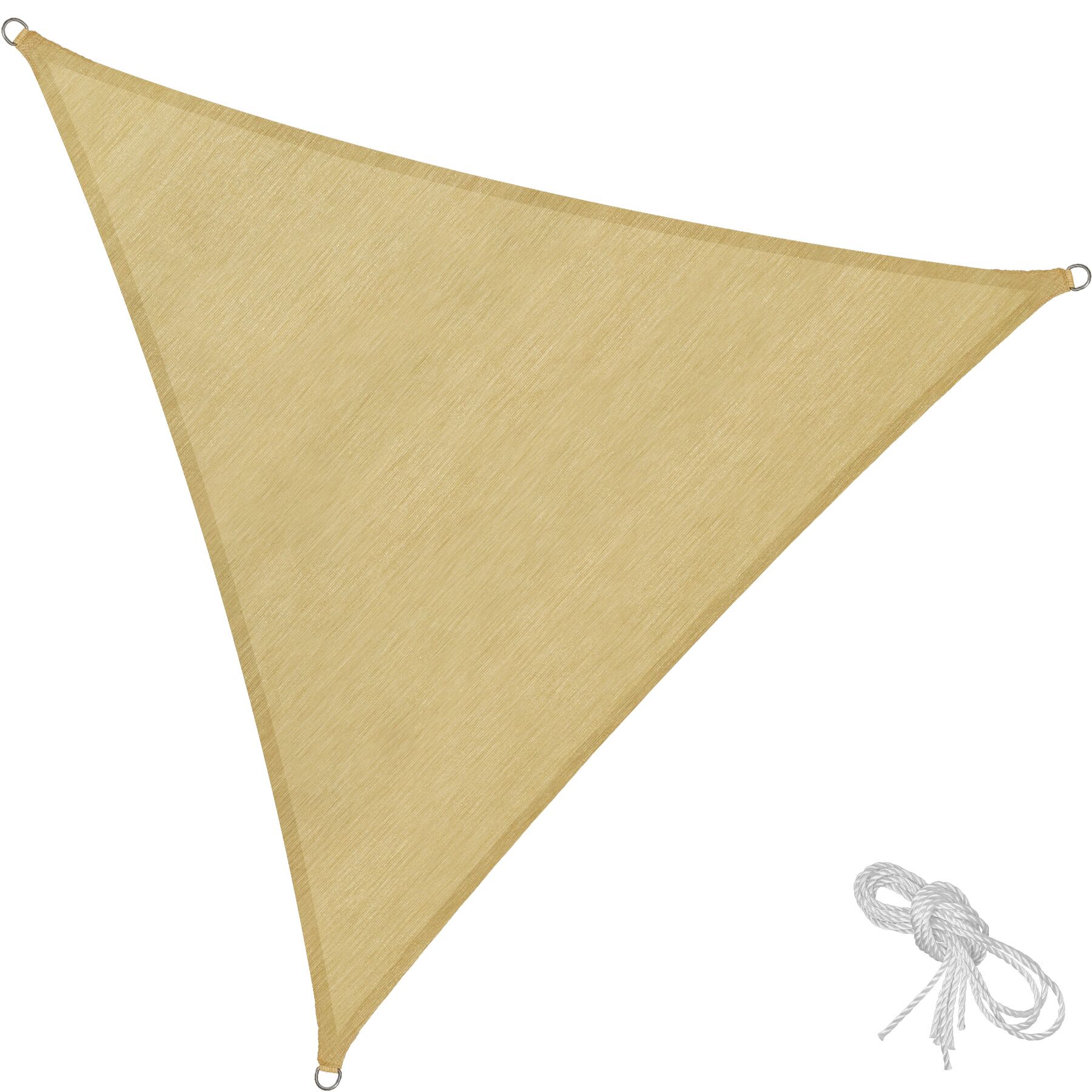 Toldo de polietileno triangular protección uv, 3x3x3 m, beige