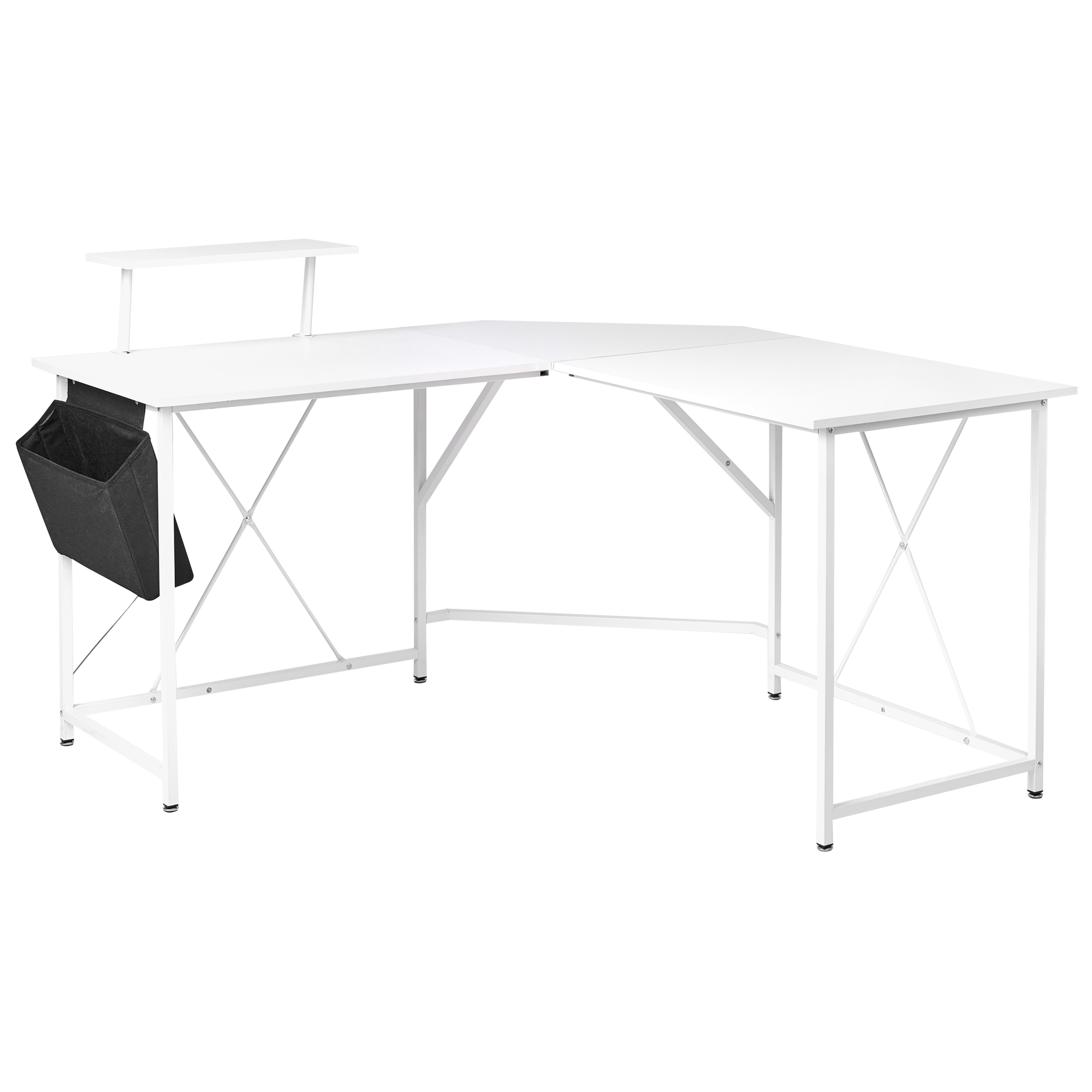 Escritorio esquinero tacony 180 cm 140 cm con almacenaje blanco