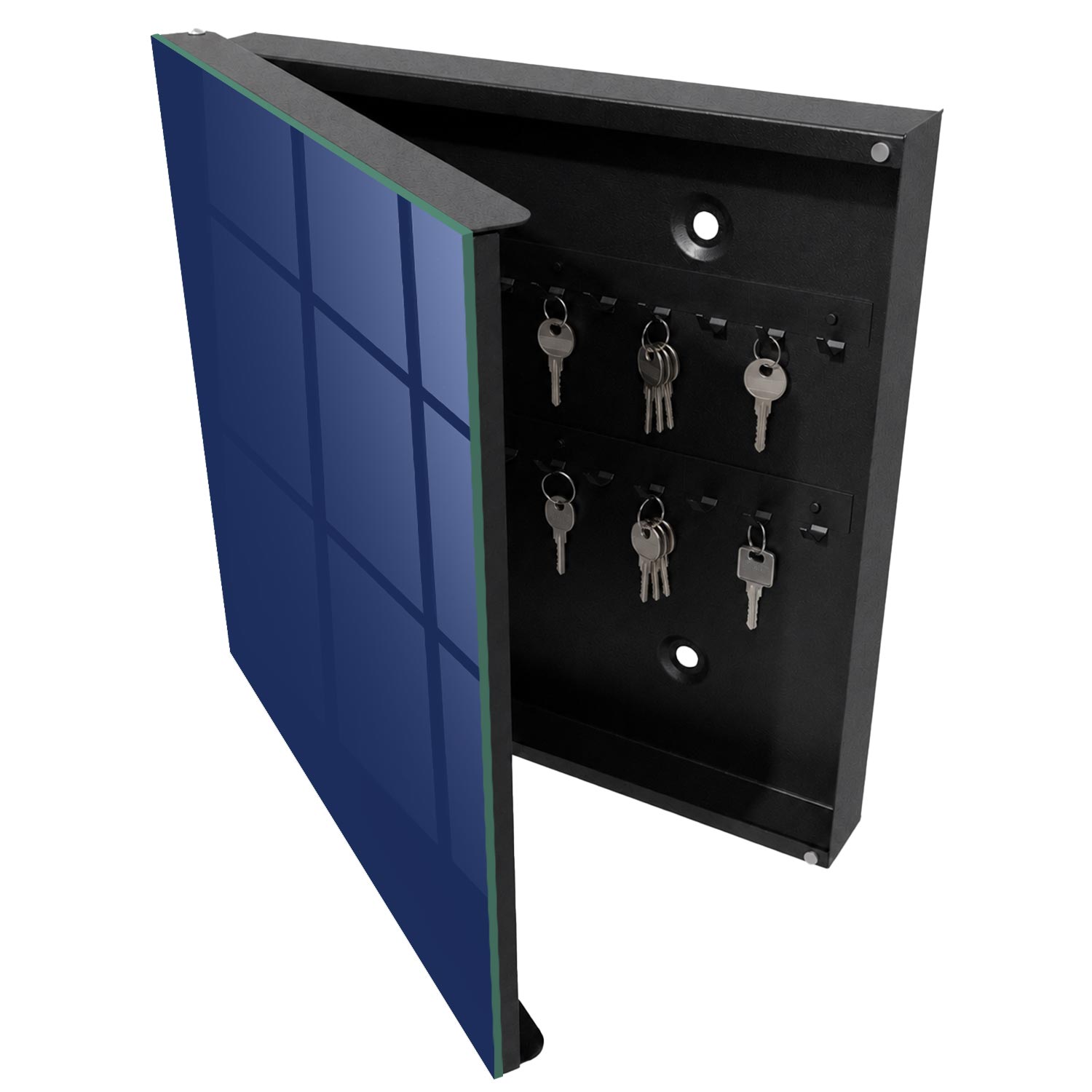 Caja guarda llaves 30x30x5 azul oscuro, apertura izquierda tulup
