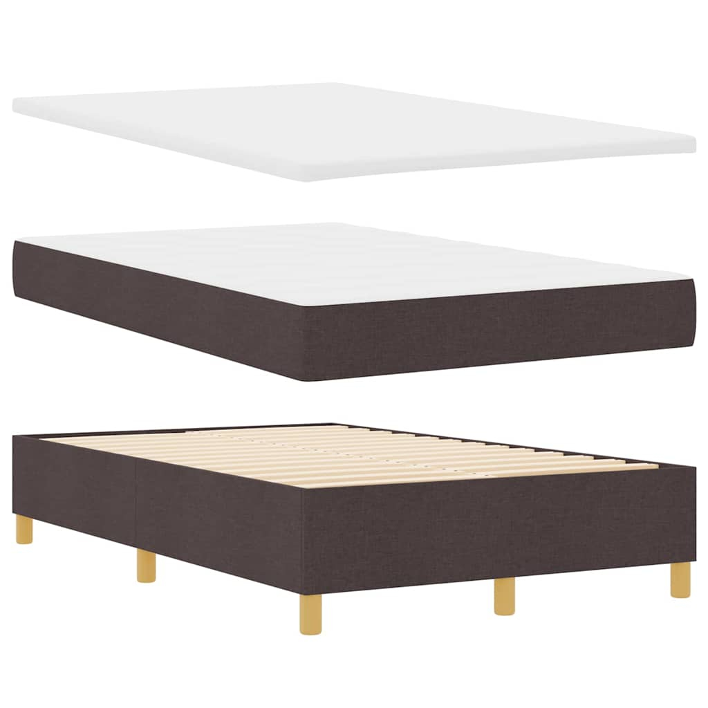 vidaXL cama tipo box spring marrón oscuro 120 x 190 cm tela