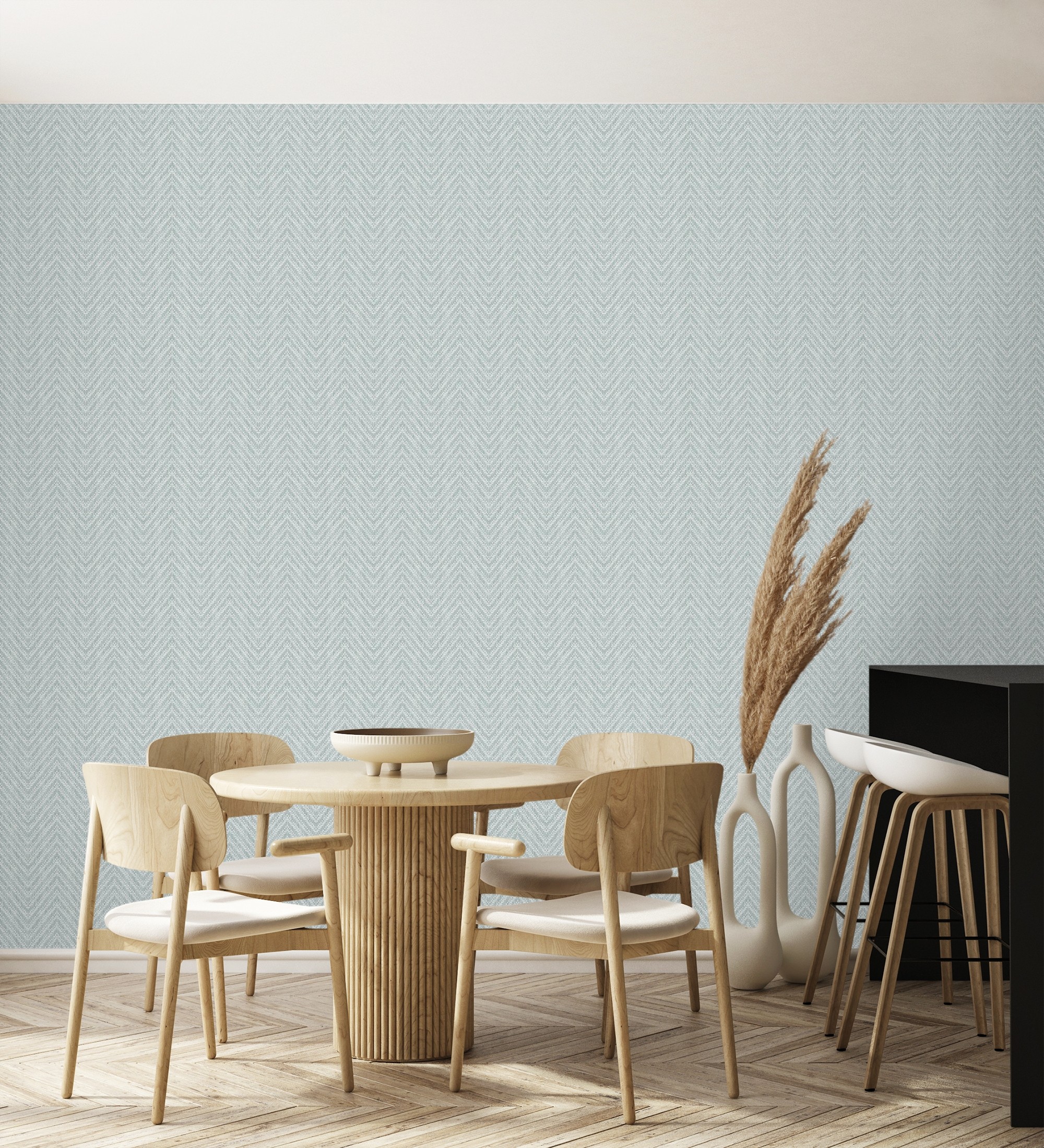 Papel pintado gaulan de espigas fibra vegetal verde agua con 5.23m²