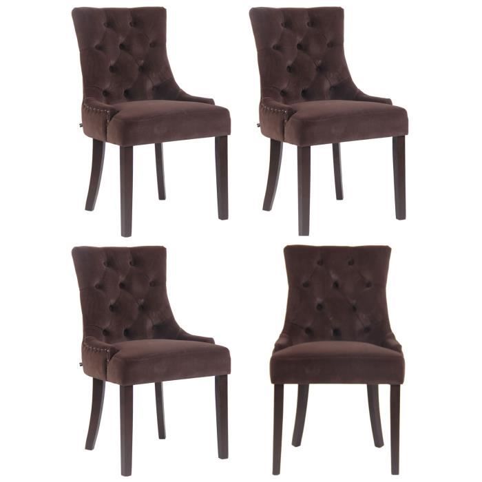 Sillas comedor aberdeen terciopelo marrón lote 4