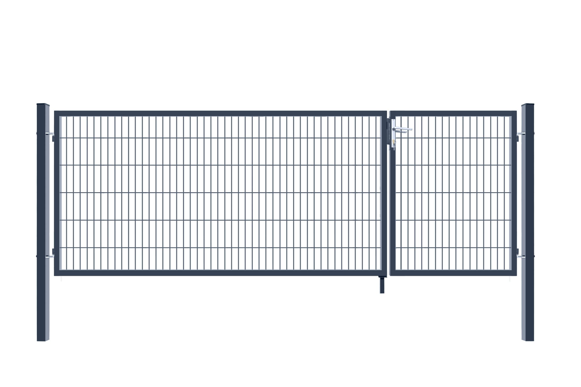 Puerta de jardín de doble hoja aditus - 120 x 350 cm antracita