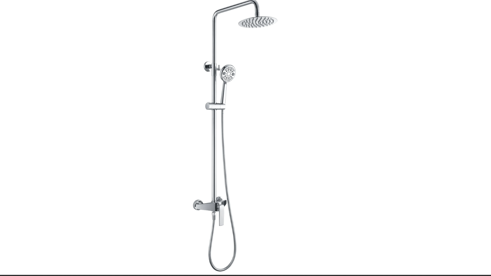 Conjunto columna de ducha monomando con barra extensible color cromo