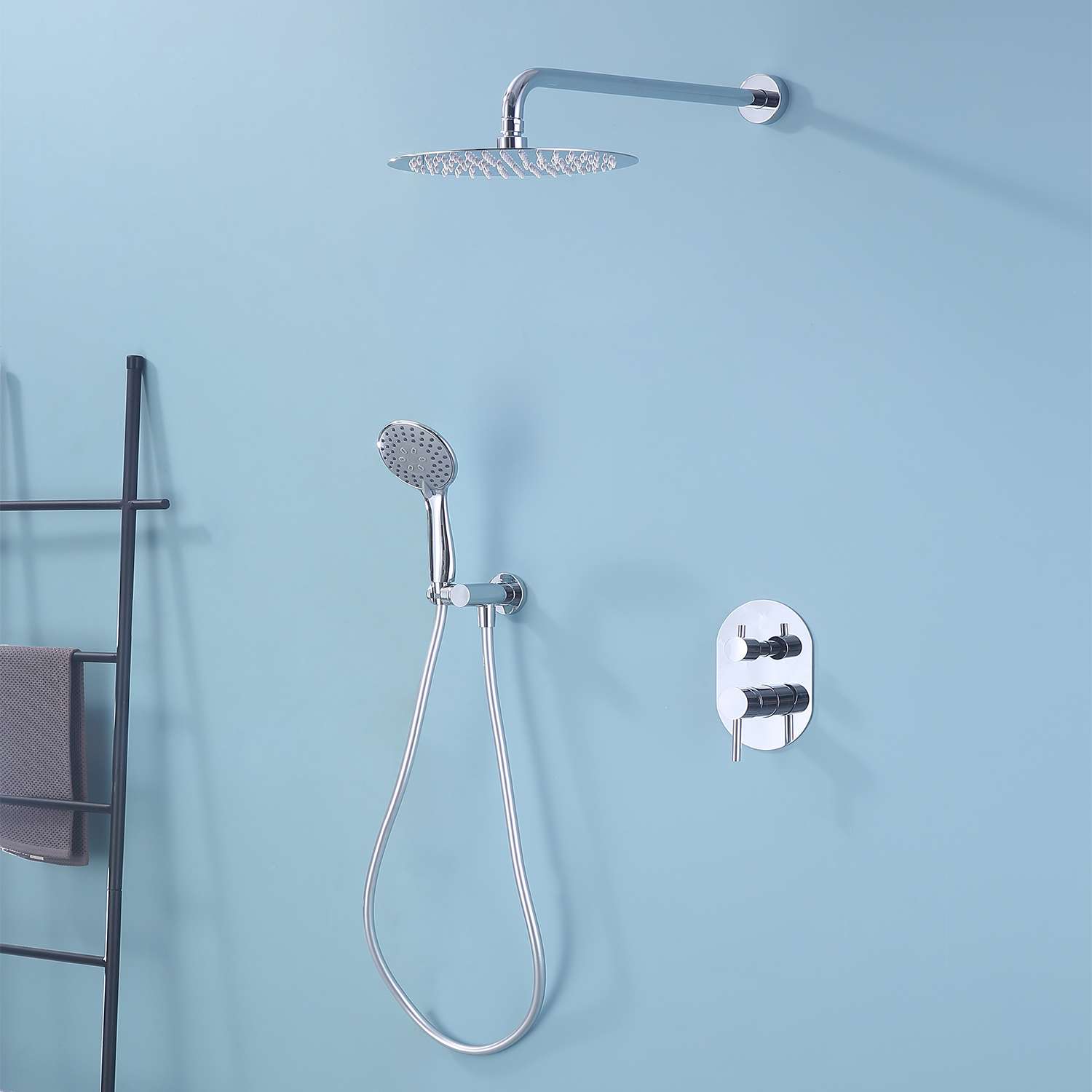 Conjunto de ducha encastrado sky bath cromo inox s304 serie soul