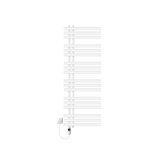 Radiador toallero eléctrico blanco 500 x 1400 mm con elemento 1200w