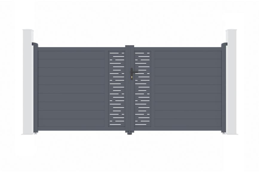 Puerta batiente regulable ancho 3,5m arlberg h.160cm aluminio gris