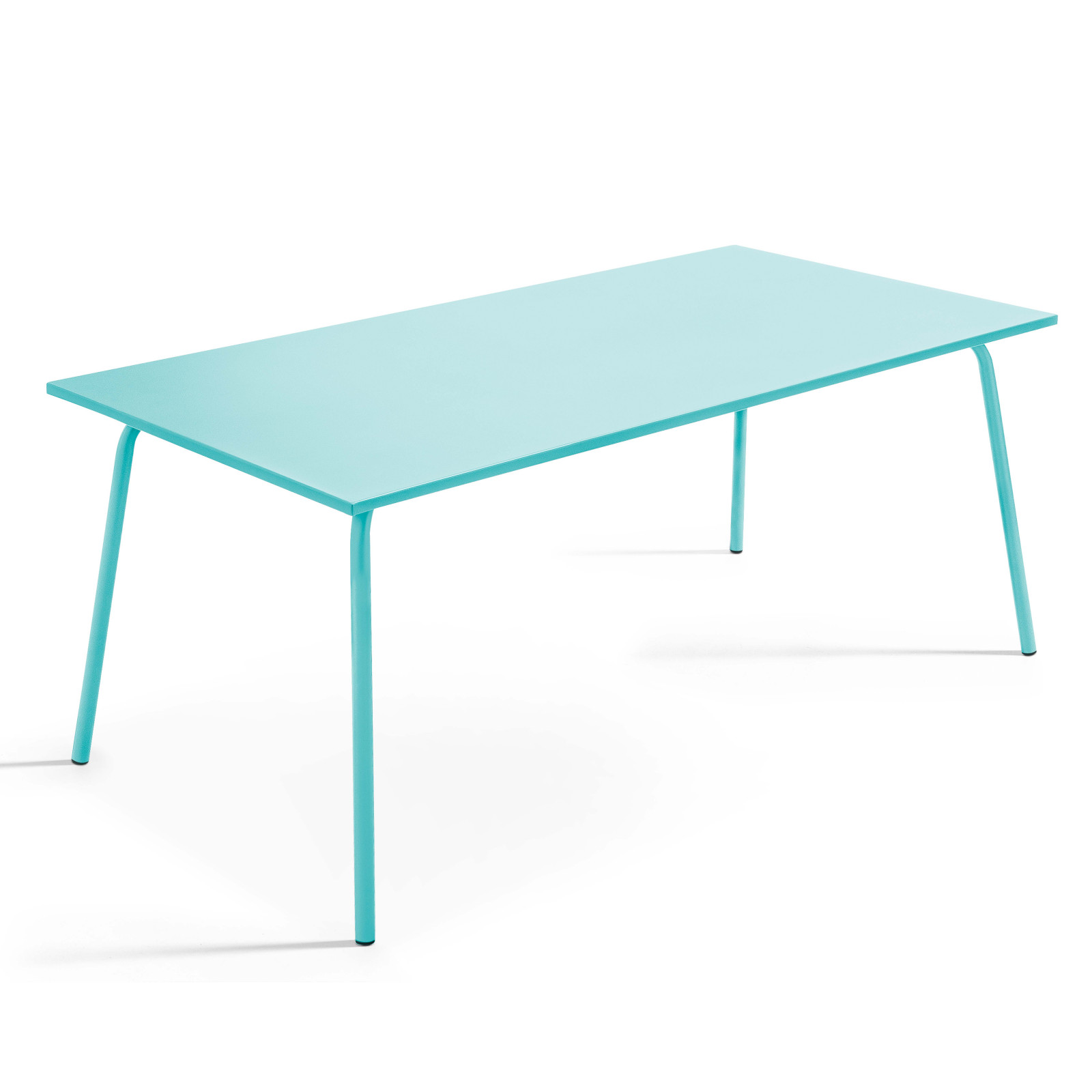 Oviala - mesa de jardín rectangular de metal turquesa 180 cm