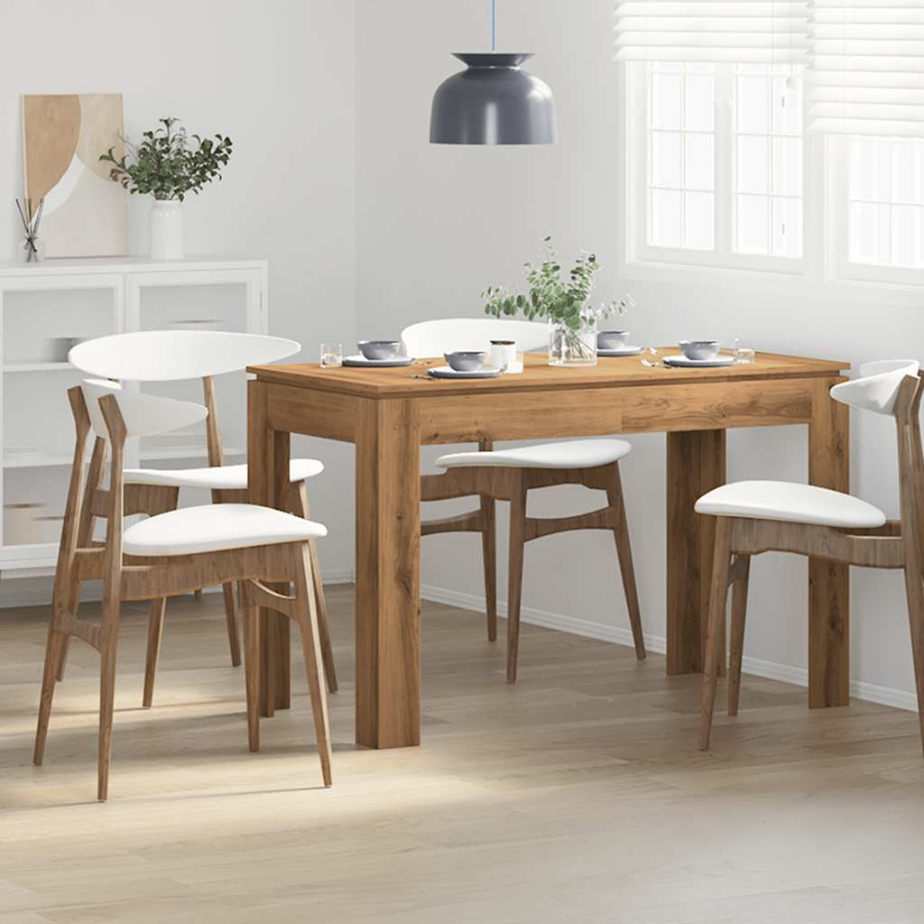 Mesa de comedor roble artesano 120x60x76cm madera reconstituida oif955375