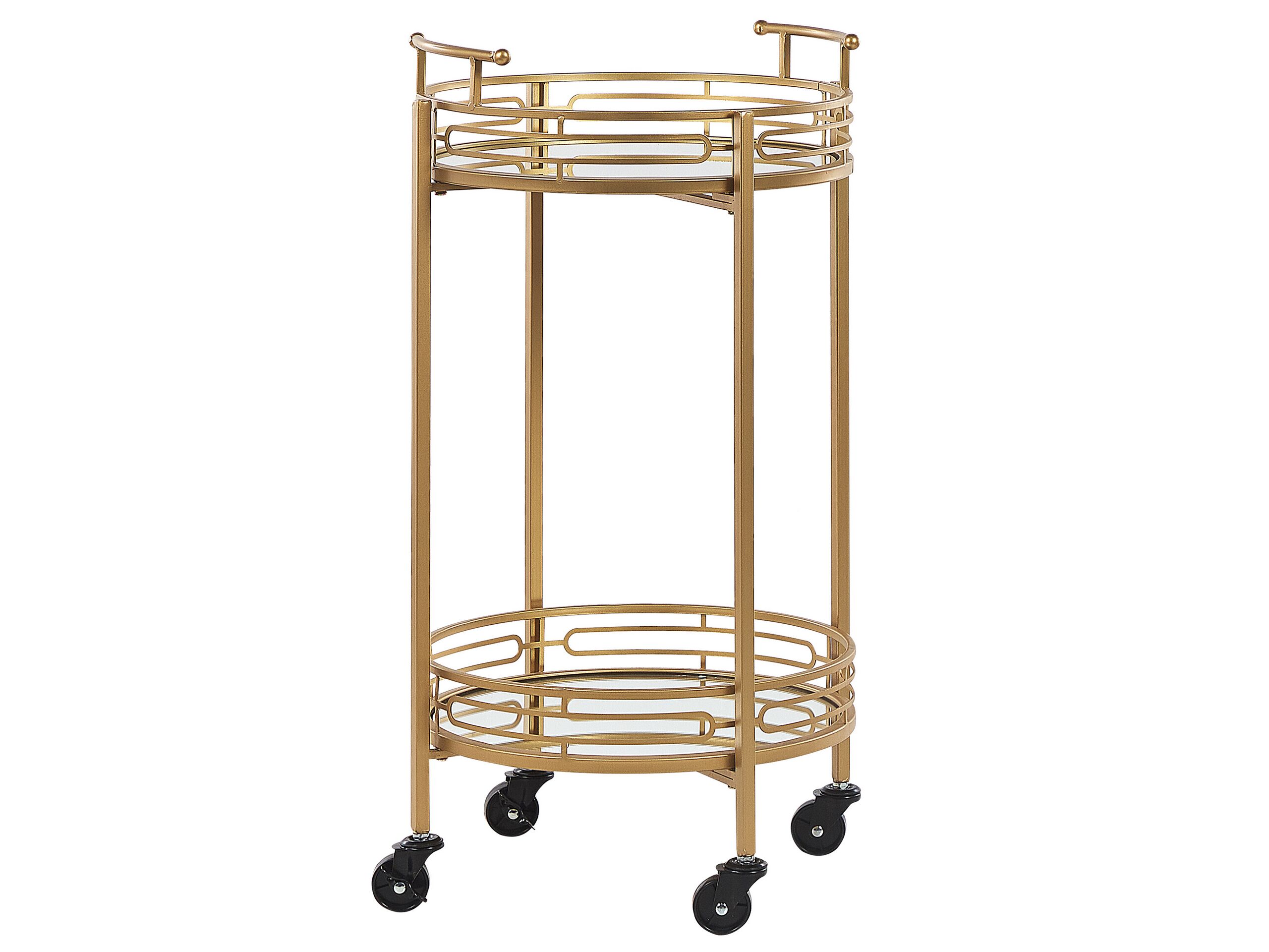 Carrito de cocina farley metal dorado