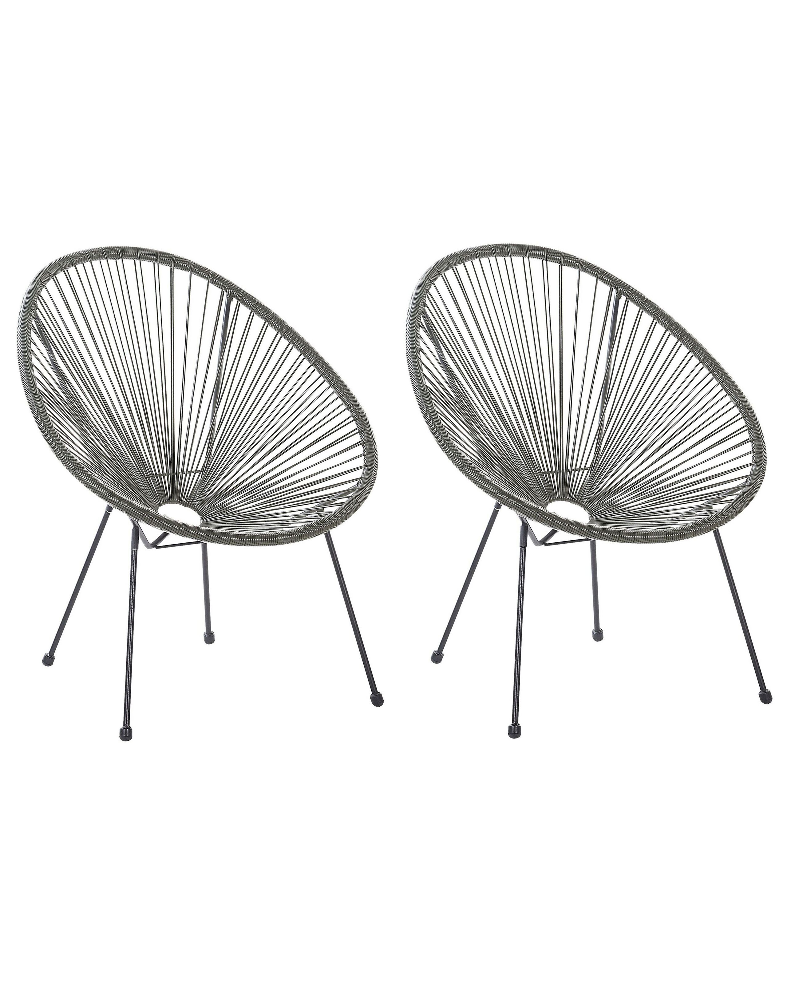 Conjunto de 2 sillas de jardín acapulco ii ratán sintético gris oscuro