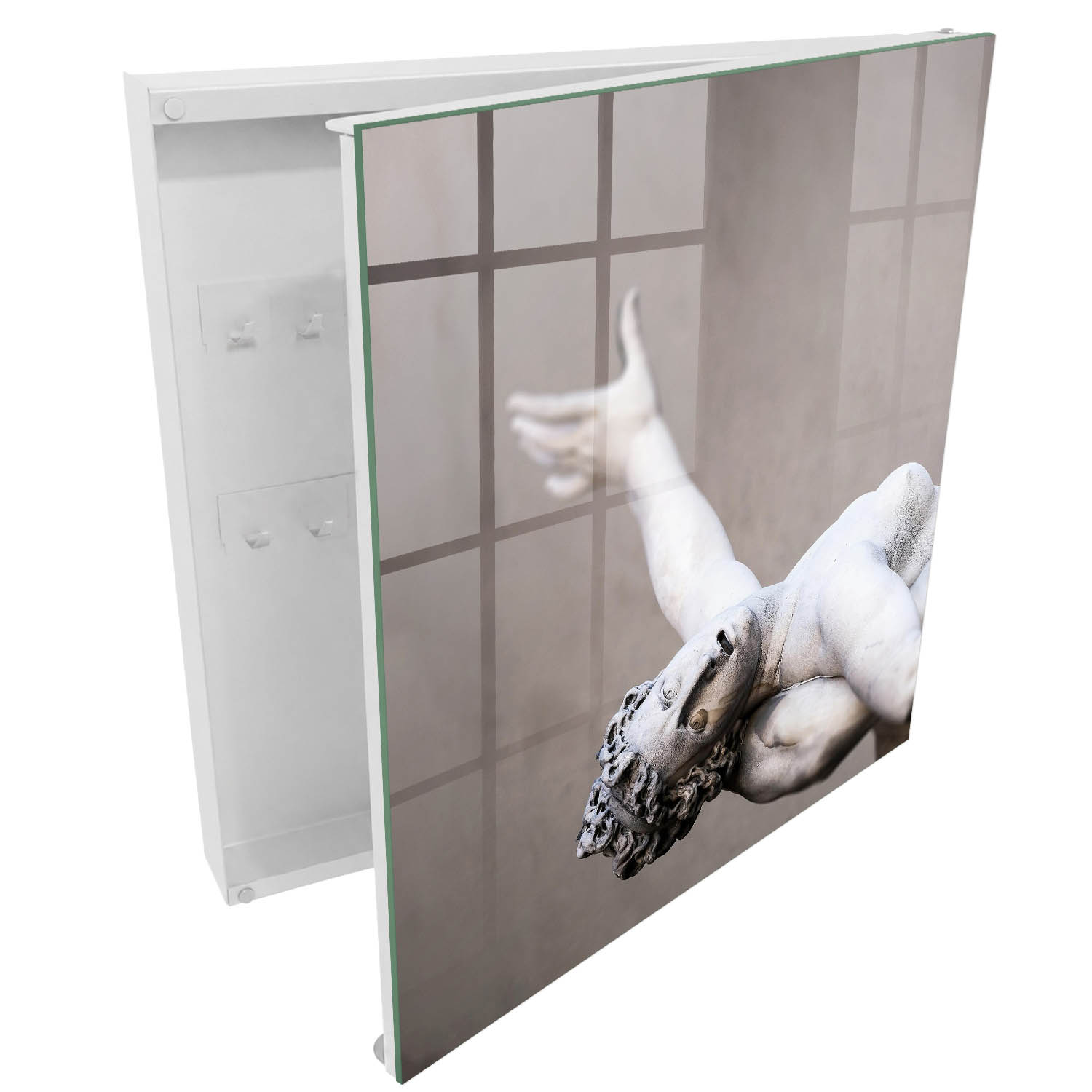 Armario llaves de pared 30x30x5, apertura derecha blanca