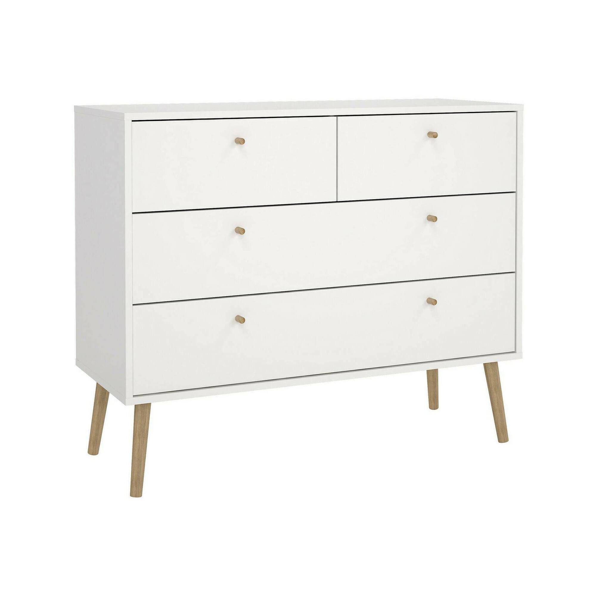 Cómoda pelagie, apertura deslizante, madera noble blanca