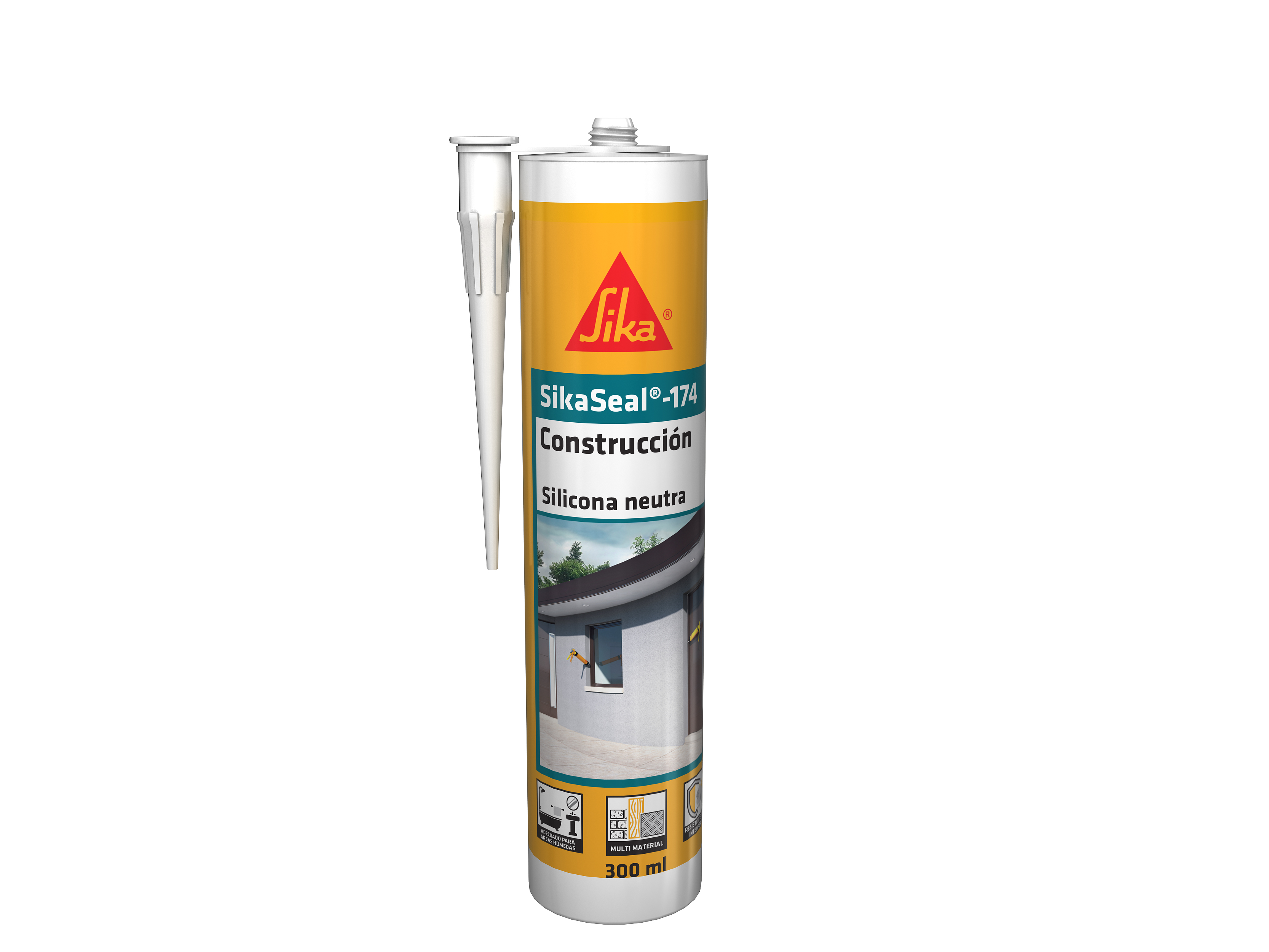Sellador de silicona curado neutro negro SikaSeal 300ml