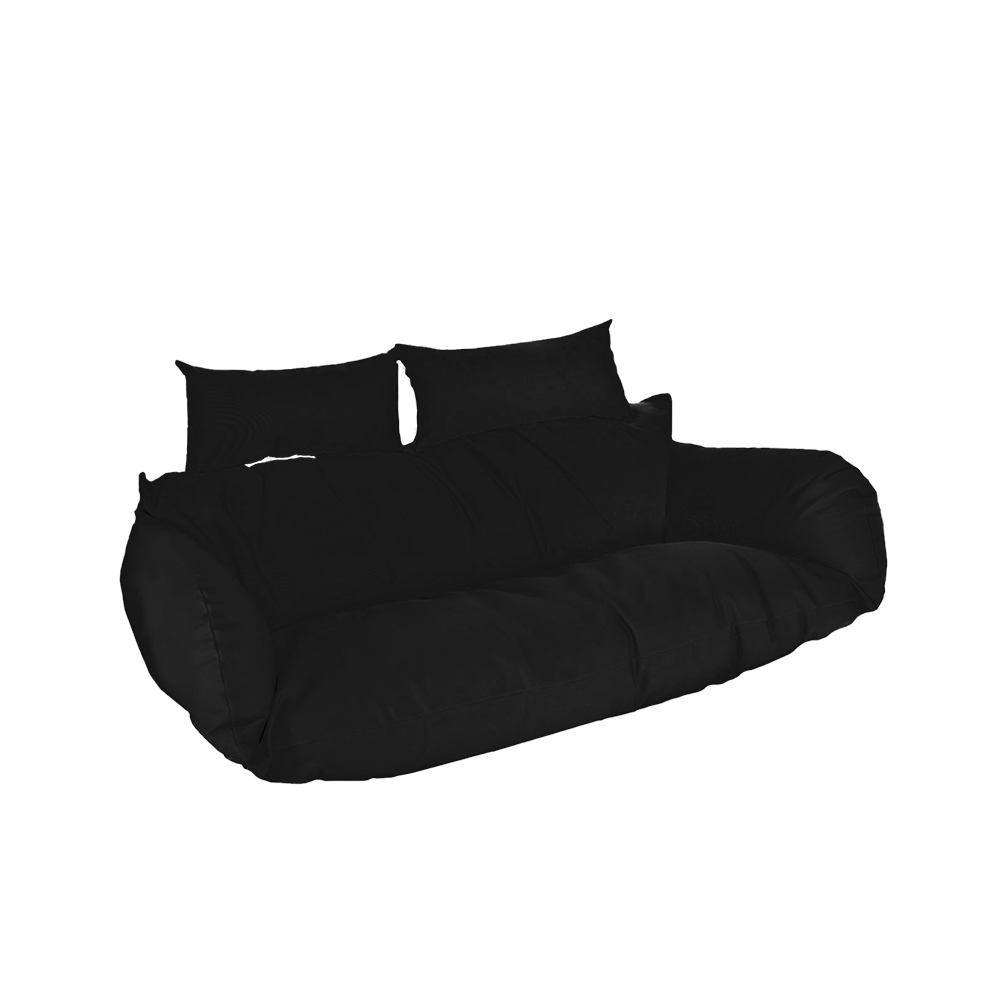 Silla colgante de poliratán twin - solo cojines negros