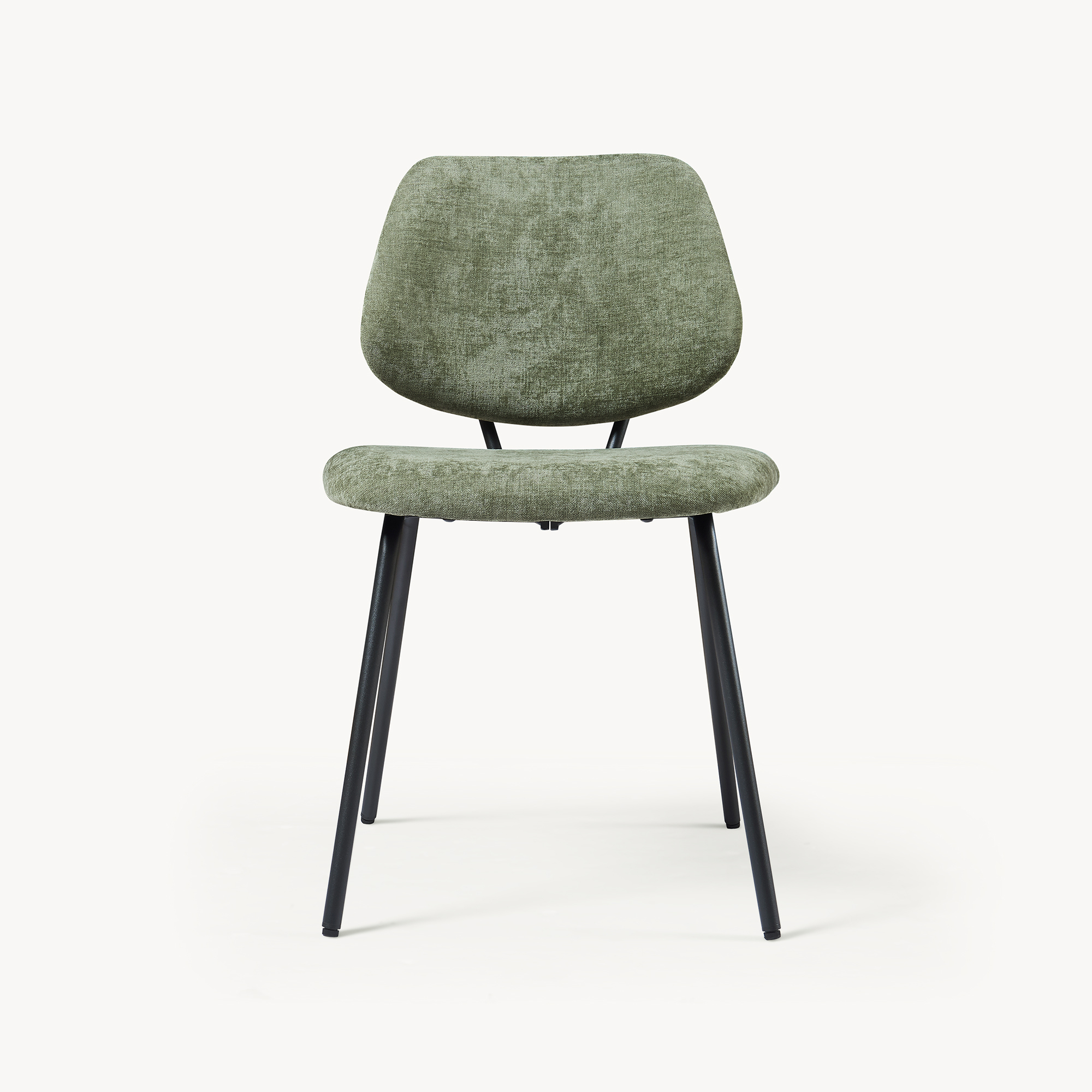 Juego de 6 sillas de comedor köma tela acero 78x49x55cm verde oscuro