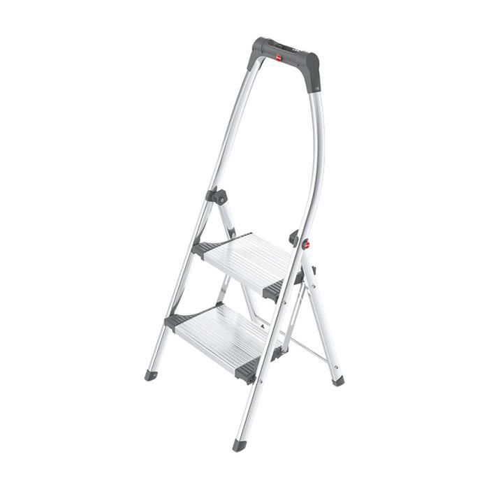Hailo livingstep plus taburete plegable de aluminio de 2 peldaños con baran